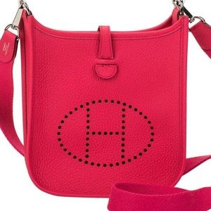 SOLD Hermes Evelyne TPM Mini Crossbody Rose Extrm